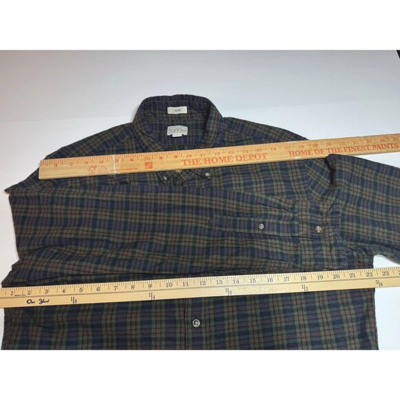 J.Crew Slim Brushed Twill Flannel Shirt Men’s Large L Plaid Button Down winter - Picture 4 of 7